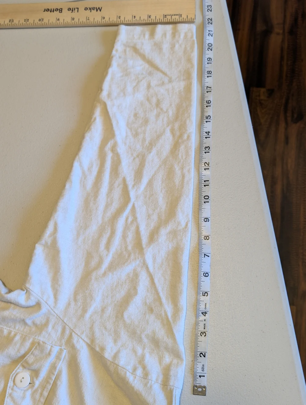 Styleworks Cream Button Down Long Sleeve Tie-Waist Utility Short Romper -sz 4 - Picture 8 of 9